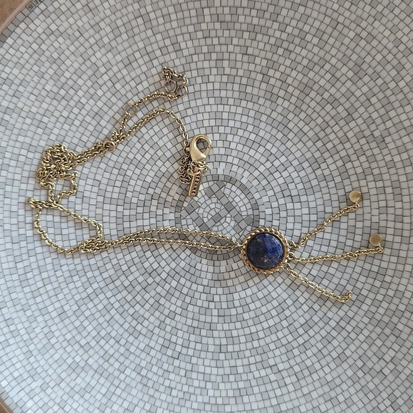 Sezane Necklace, Blue Stone Pendant With Drops - Picture 12 of 17